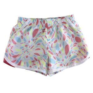Under Armour Athletic Shorts Toddler Girls Size 2T Pink White Print